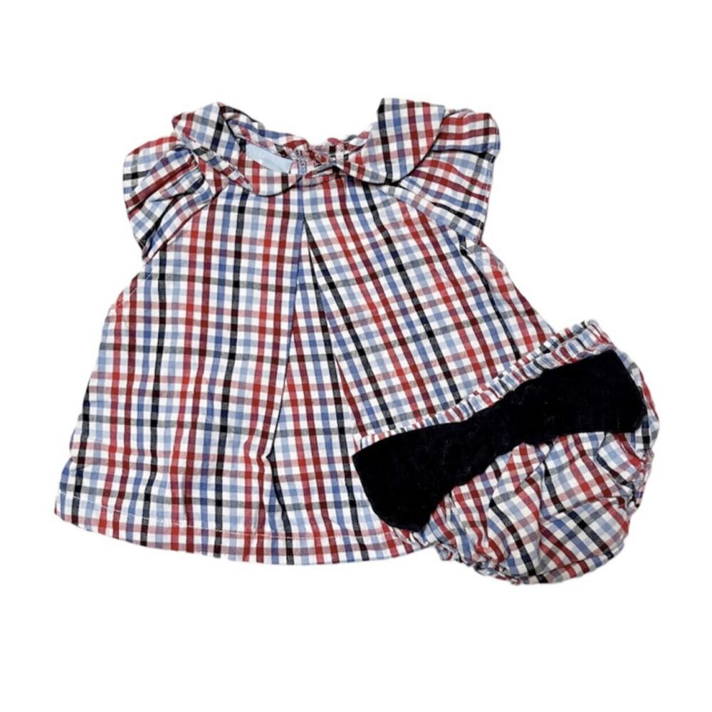 Bella Bliss Plaid Baby Outfit Size 12m